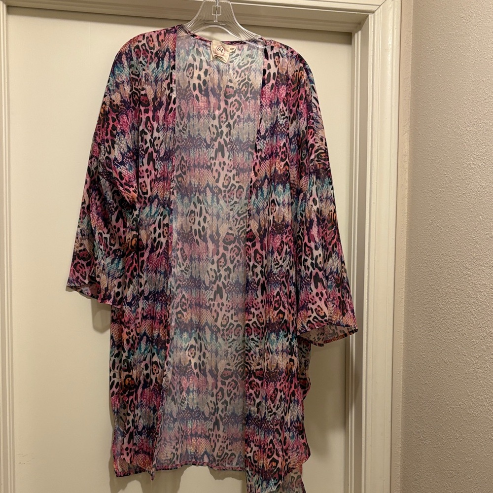 Colorful Animal Print Kimono